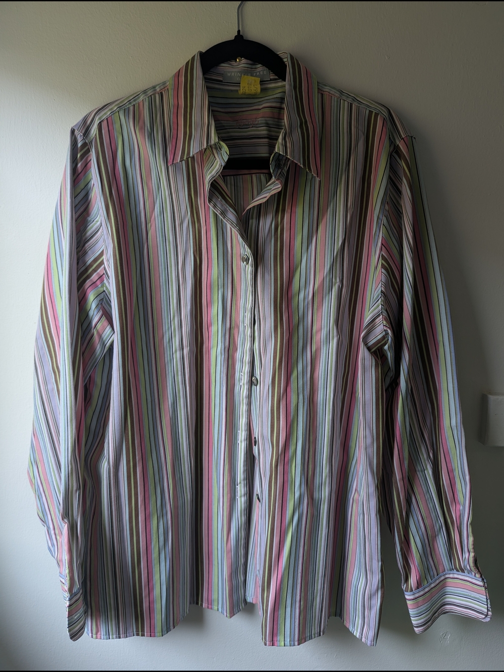 Foxcroft Multicolor Vertical Stripe Button-Down Shirt Size 16